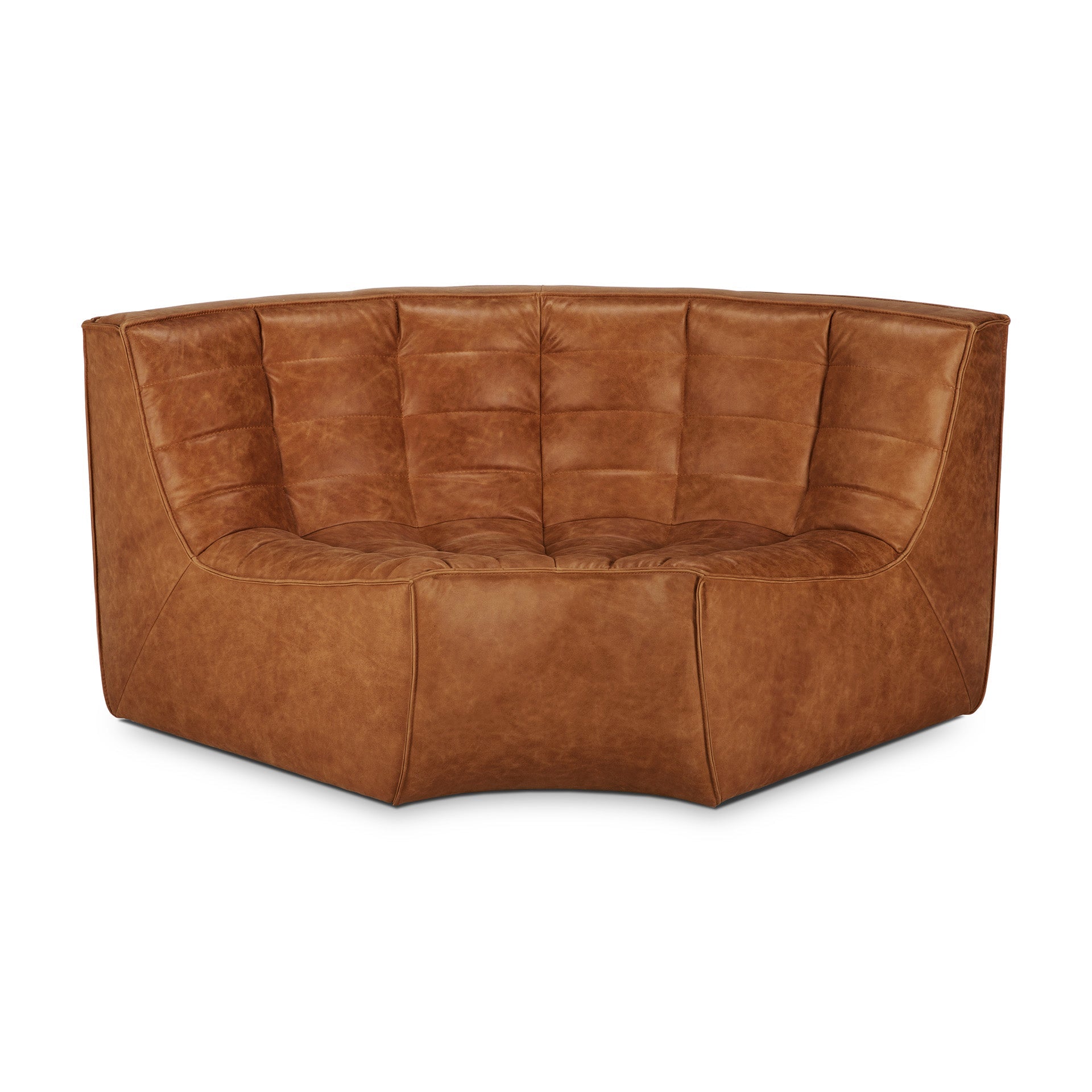 Modern Modular 90° Round Corner Leather Sofa
