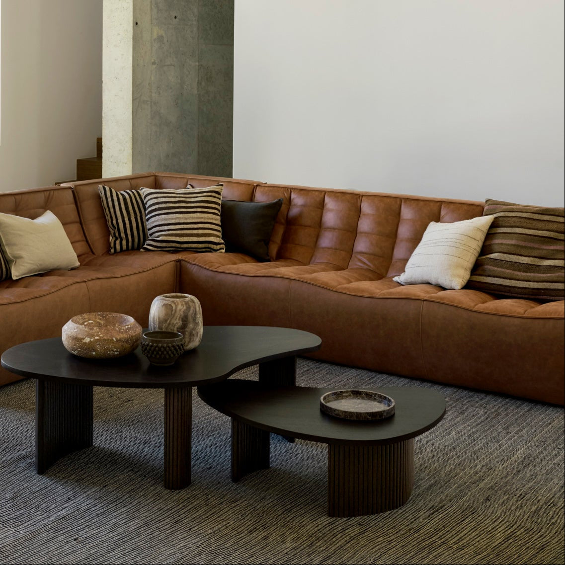 Modern Modular 3 Seater Leather Sofa