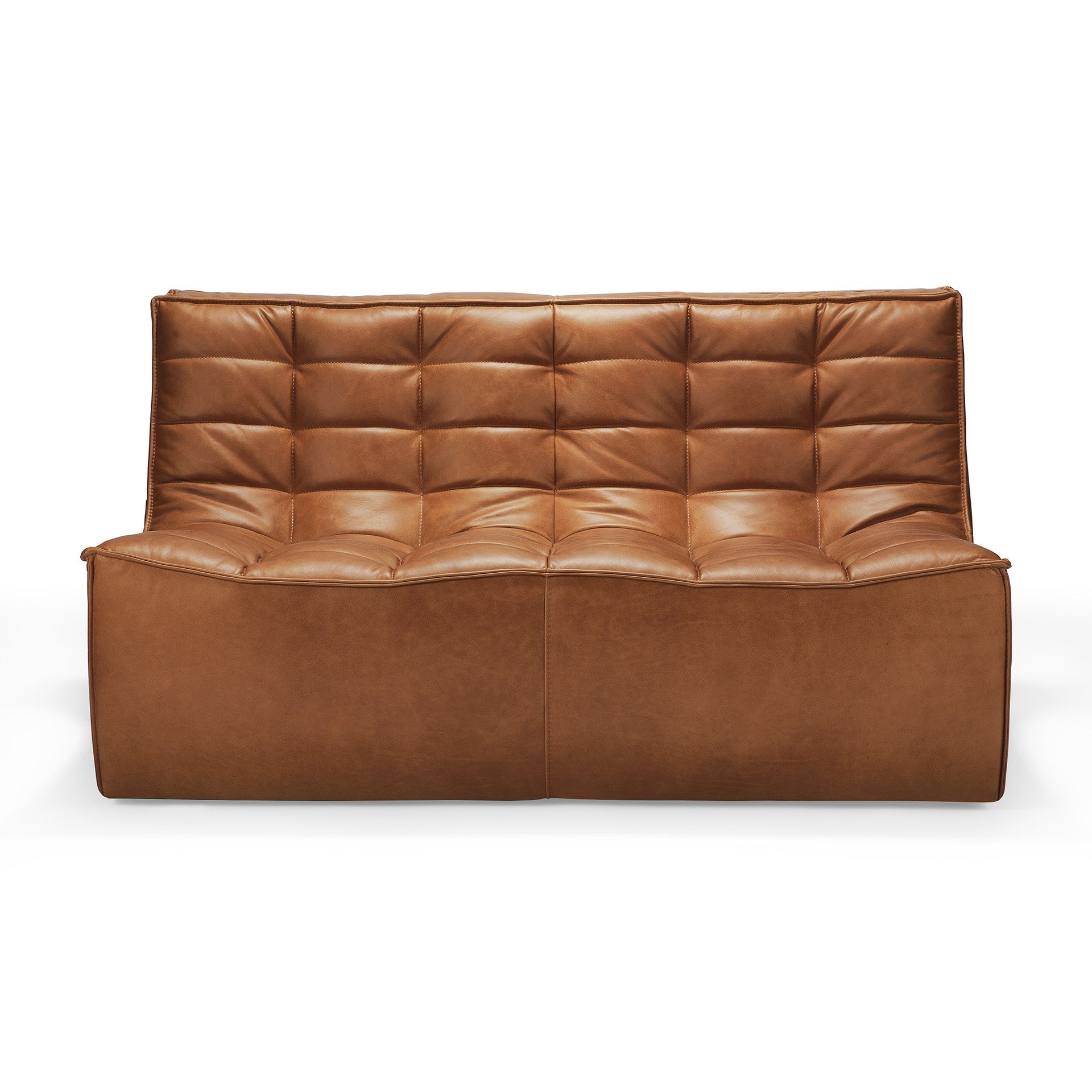 Modern Modular 2 Seater Leather Sofa