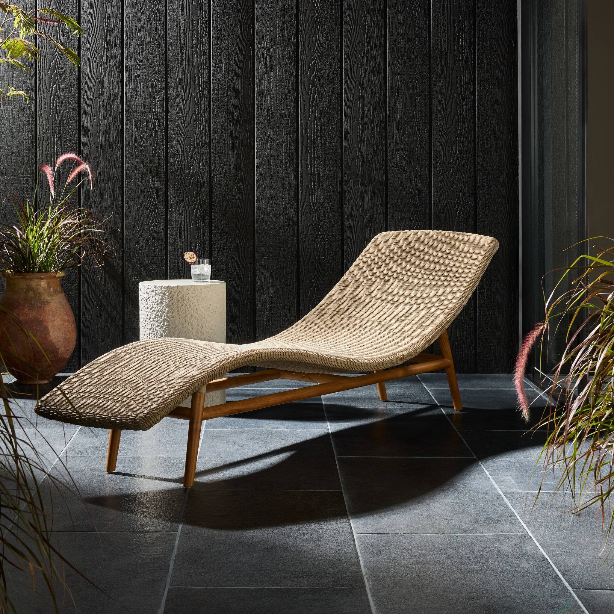 Brooks Outdoor Chaise - vintage white