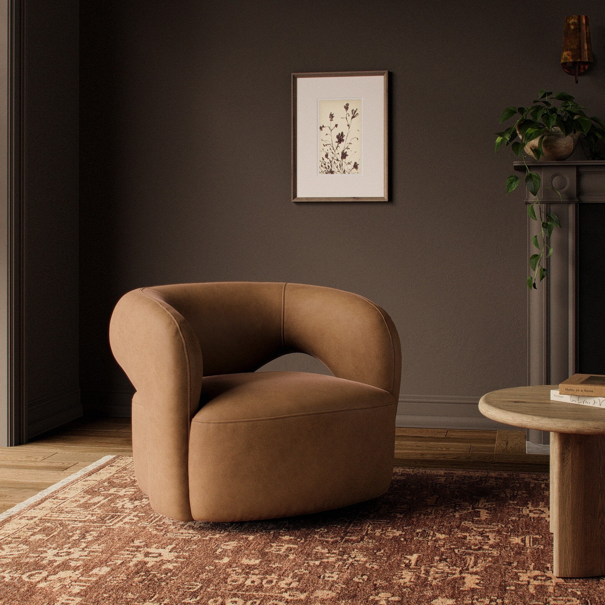 Bowdoinham Leather Swivel Chair