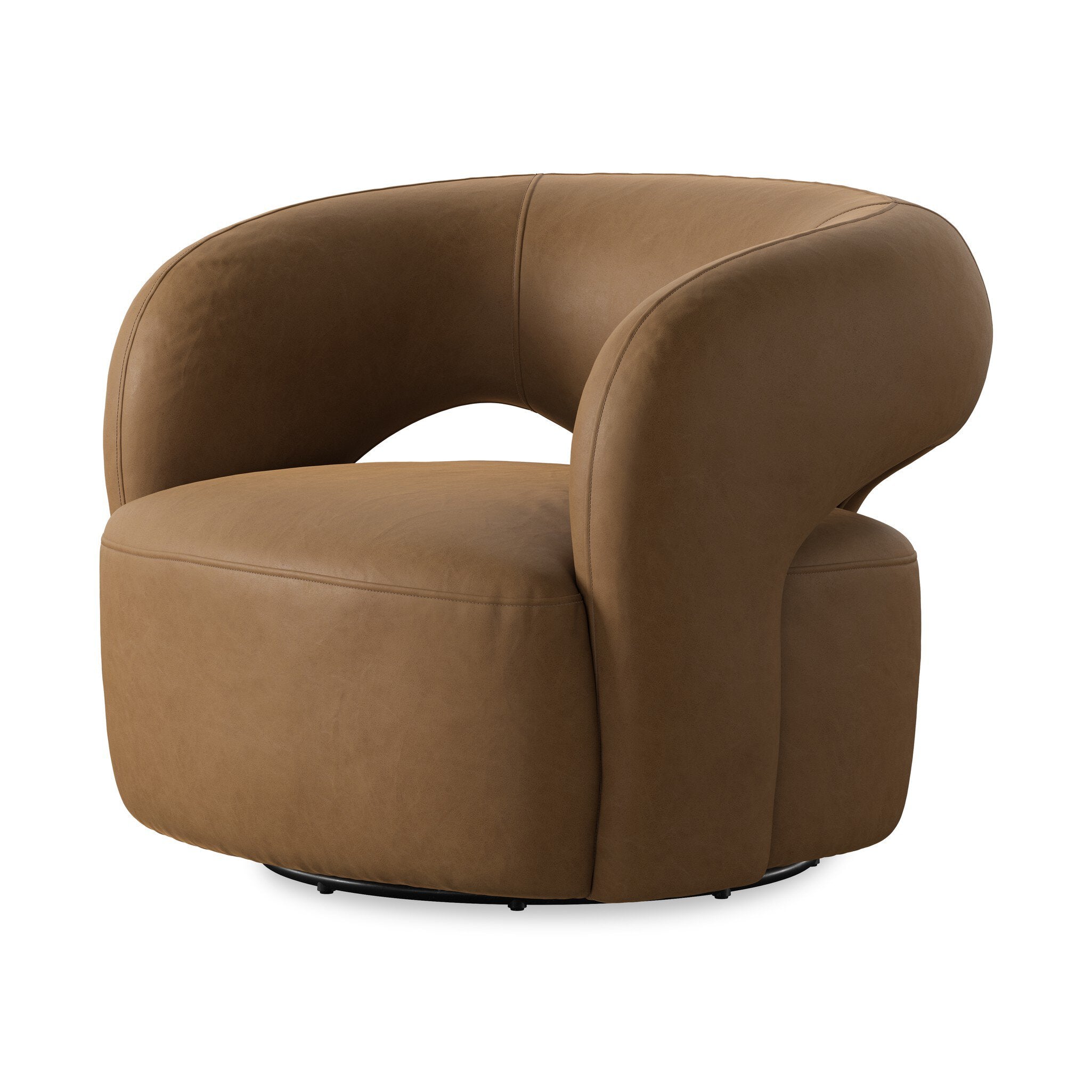 Bowdoinham Leather Swivel Chair