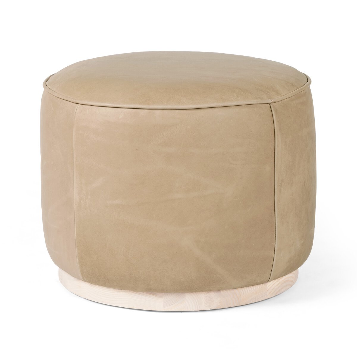 Scarborough Small Ottoman | Burlap