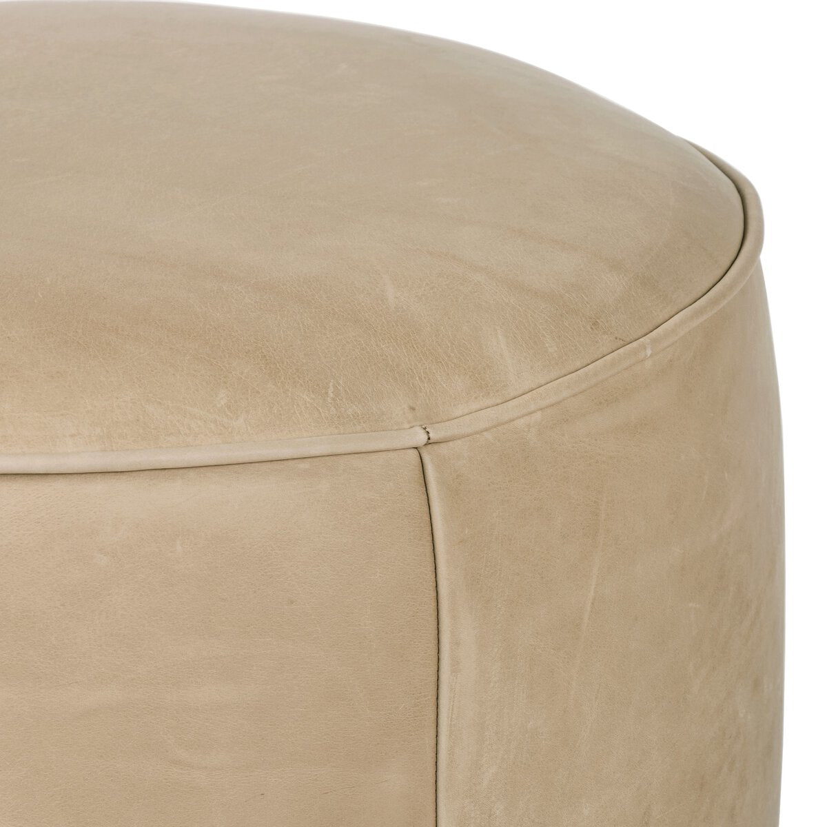 Scarborough Small Ottoman | Burlap