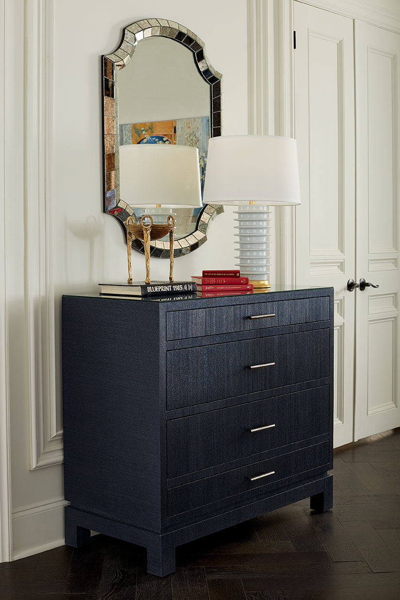 Ocean Blue Grasscloth Chest