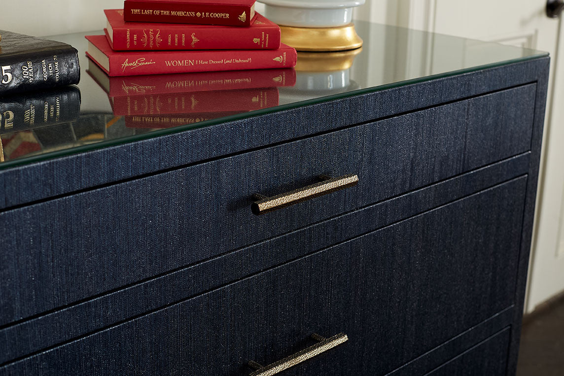 Ocean Blue Grasscloth Chest