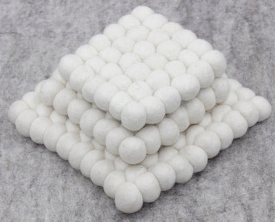 Natural Wool Trivets - Set of 3