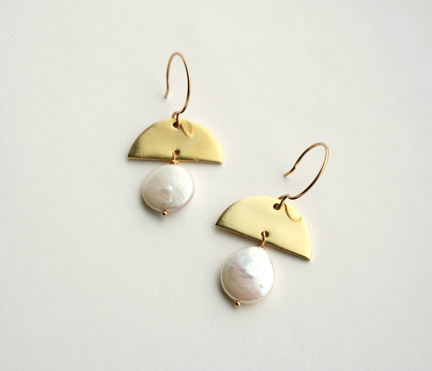 Pearl Half Moon Earrings