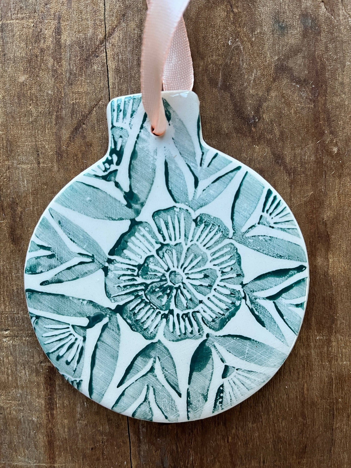 Block Printed Ceramic Ornament