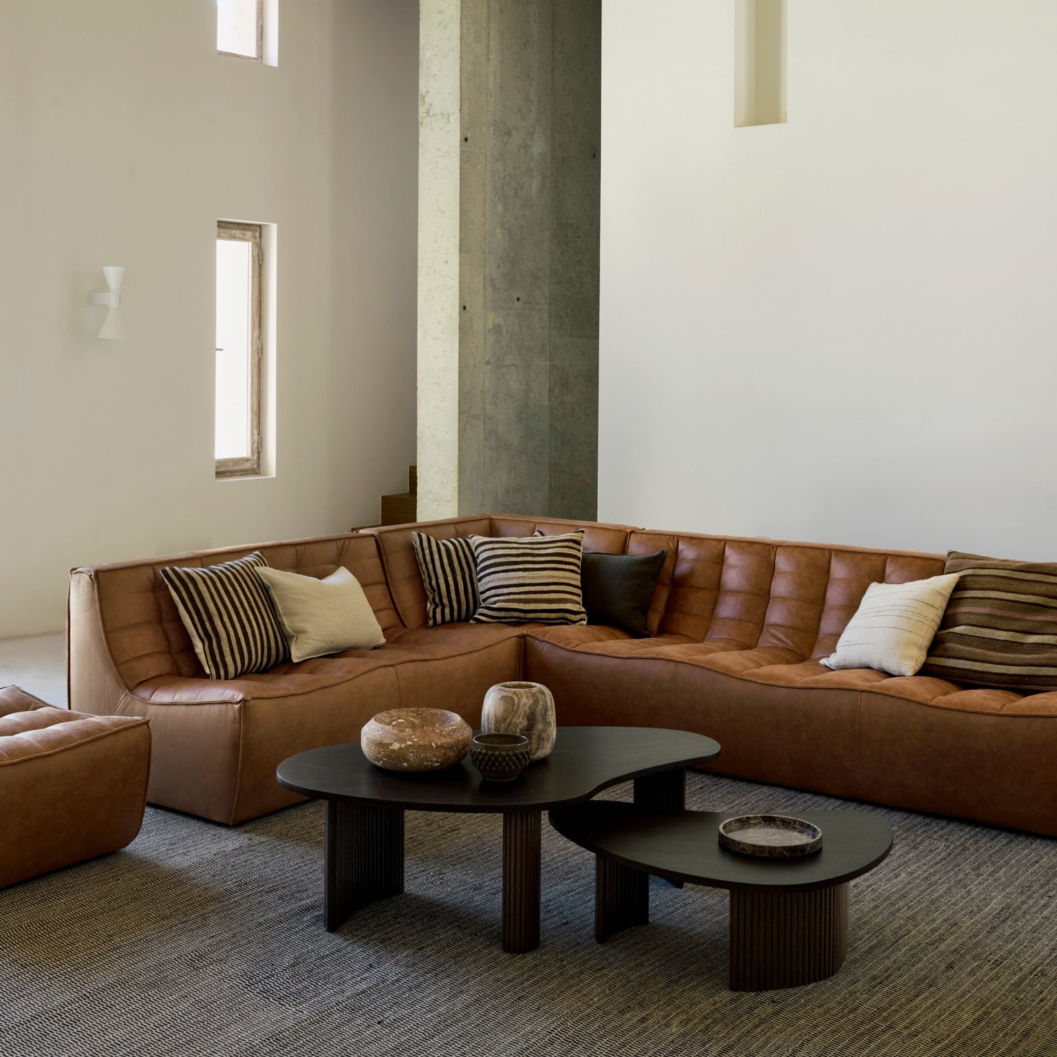 Modern Modular 90° Square Corner Leather Sofa