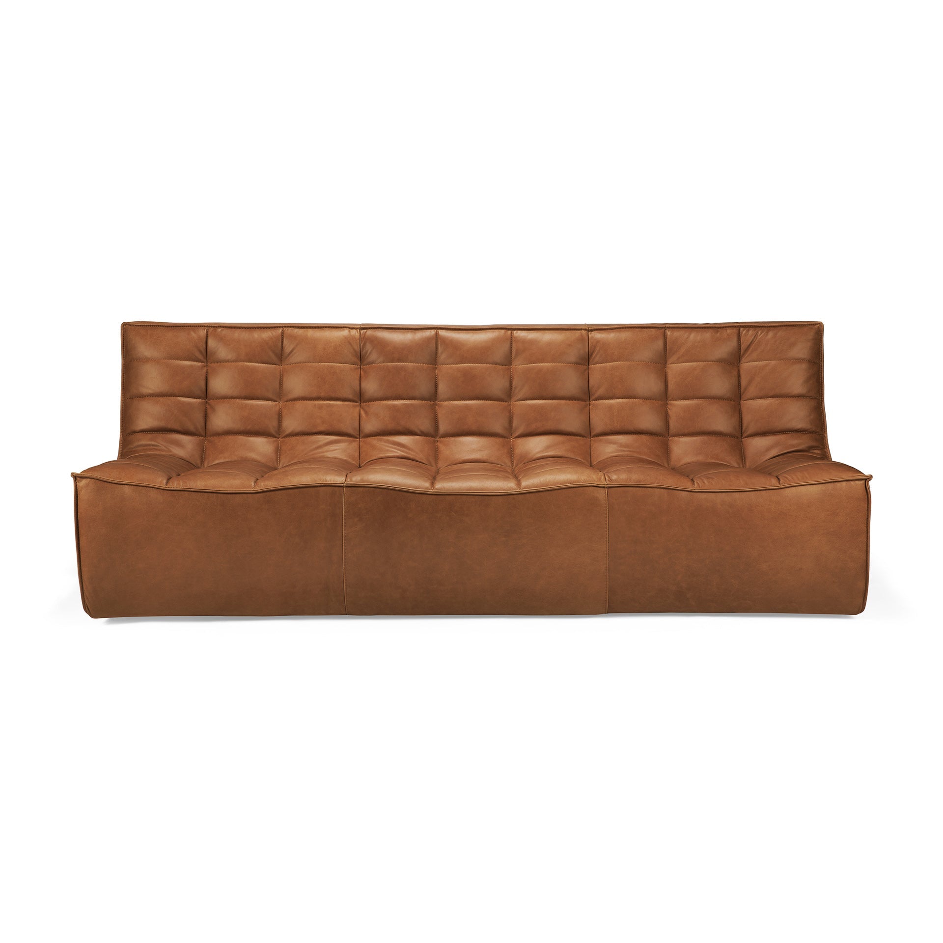 Modern Modular 3 Seater Leather Sofa