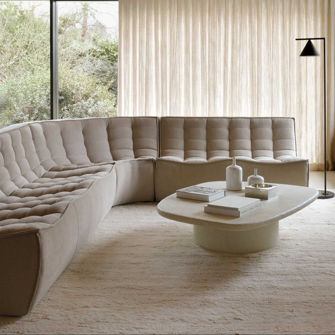 Modern Modular 90° Round Corner Sofa