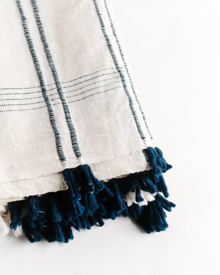 Cotton Table Runner: Navy