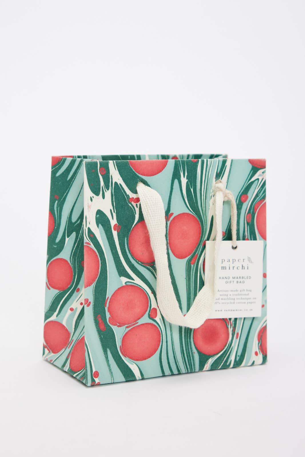 Mistletoe Hand Marbled Gift Bag