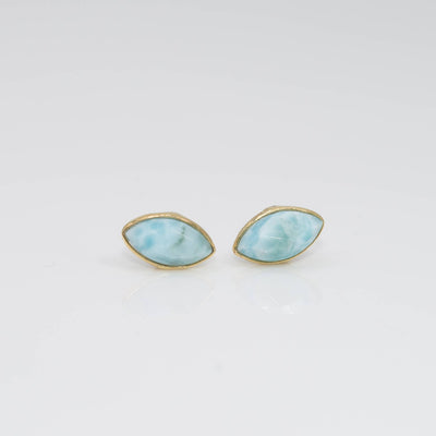 Larimar Studs: Oval