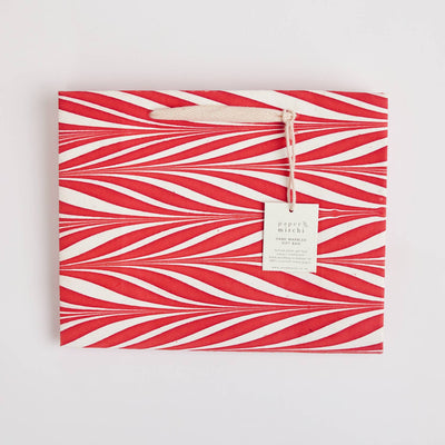 Candy Stripes Hand Marbled Gift Bag