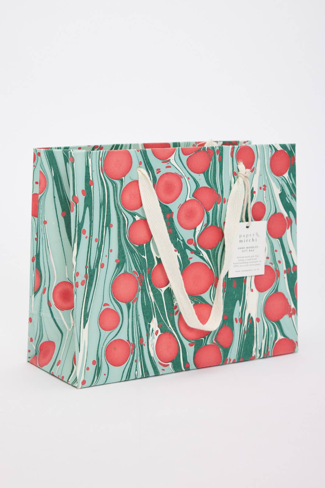 Mistletoe Hand Marbled Gift Bag