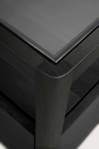 Finn Oak Black Bedside Table