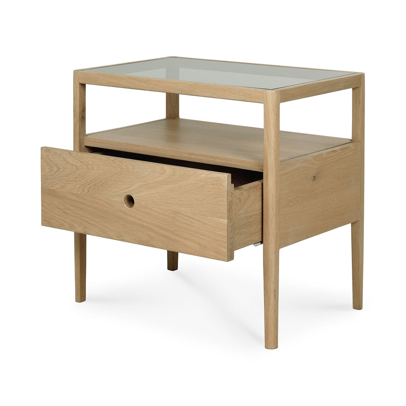 Finn Oak Bedside Table - In Stock
