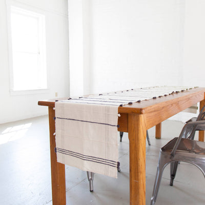 Cotton Table Runner: Navy