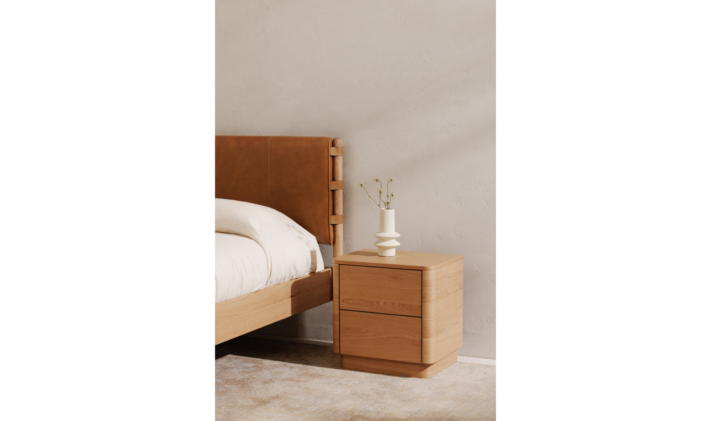 Curve Oak Tall Nightstand