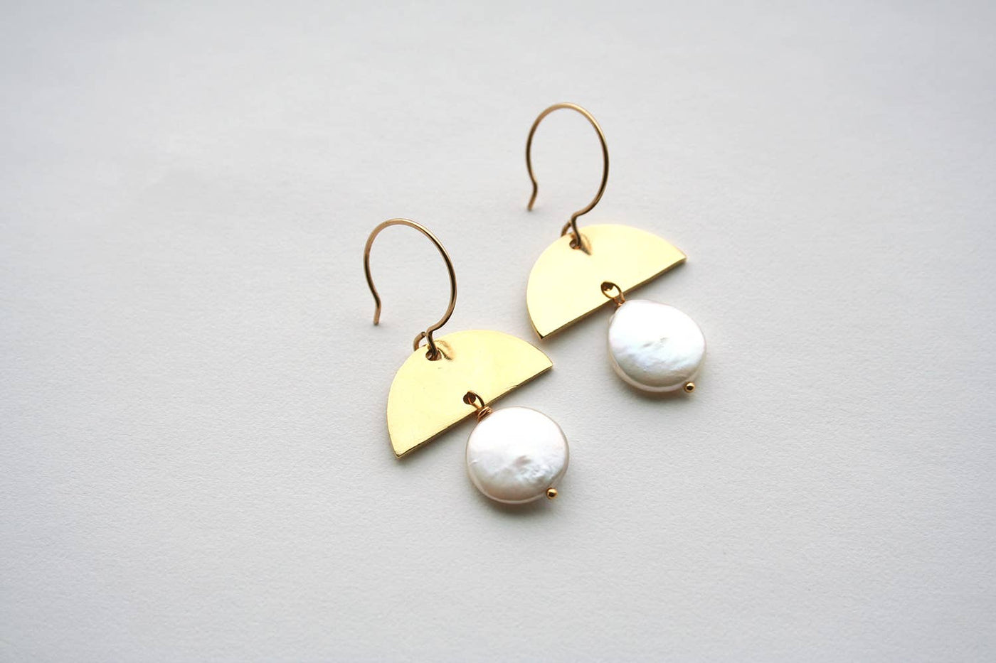 Pearl Half Moon Earrings