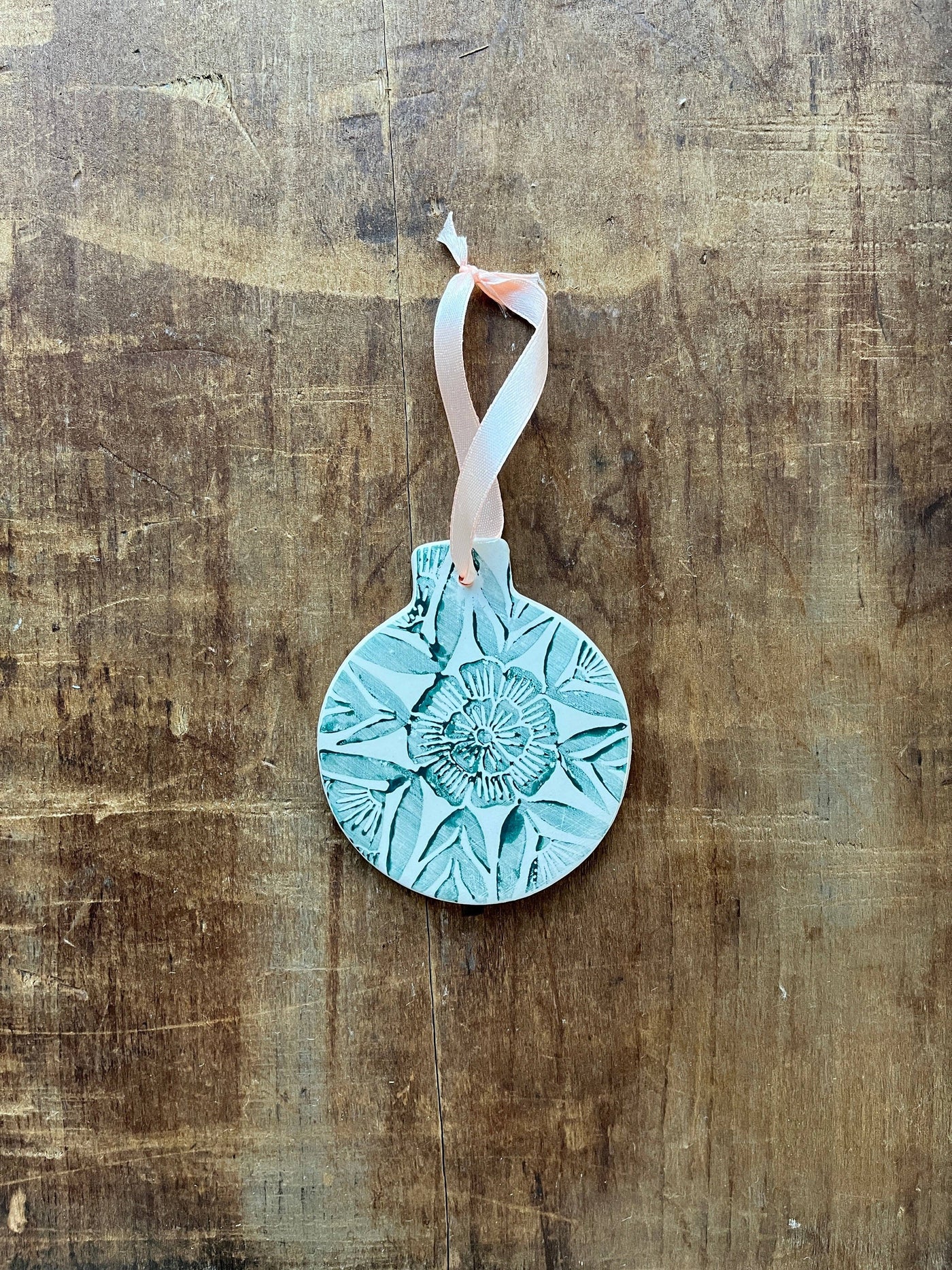 Block Printed Ceramic Ornament