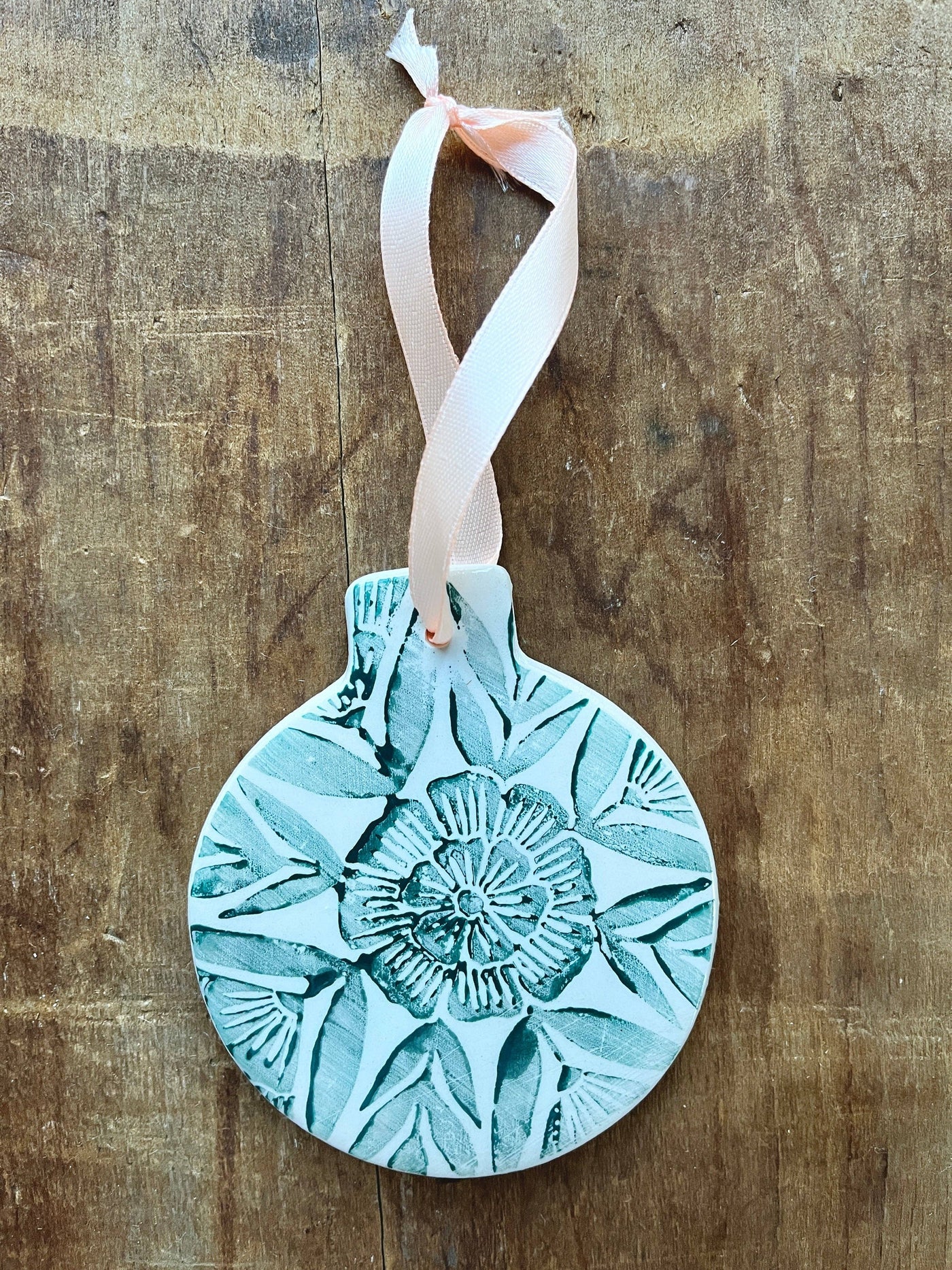 Block Printed Ceramic Ornament