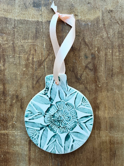 Block Printed Ceramic Ornament