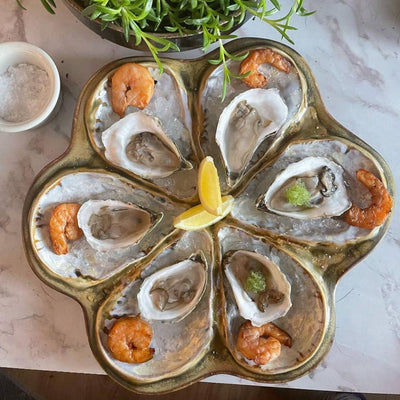 Handmade Crystal Speckle Oyster Platter