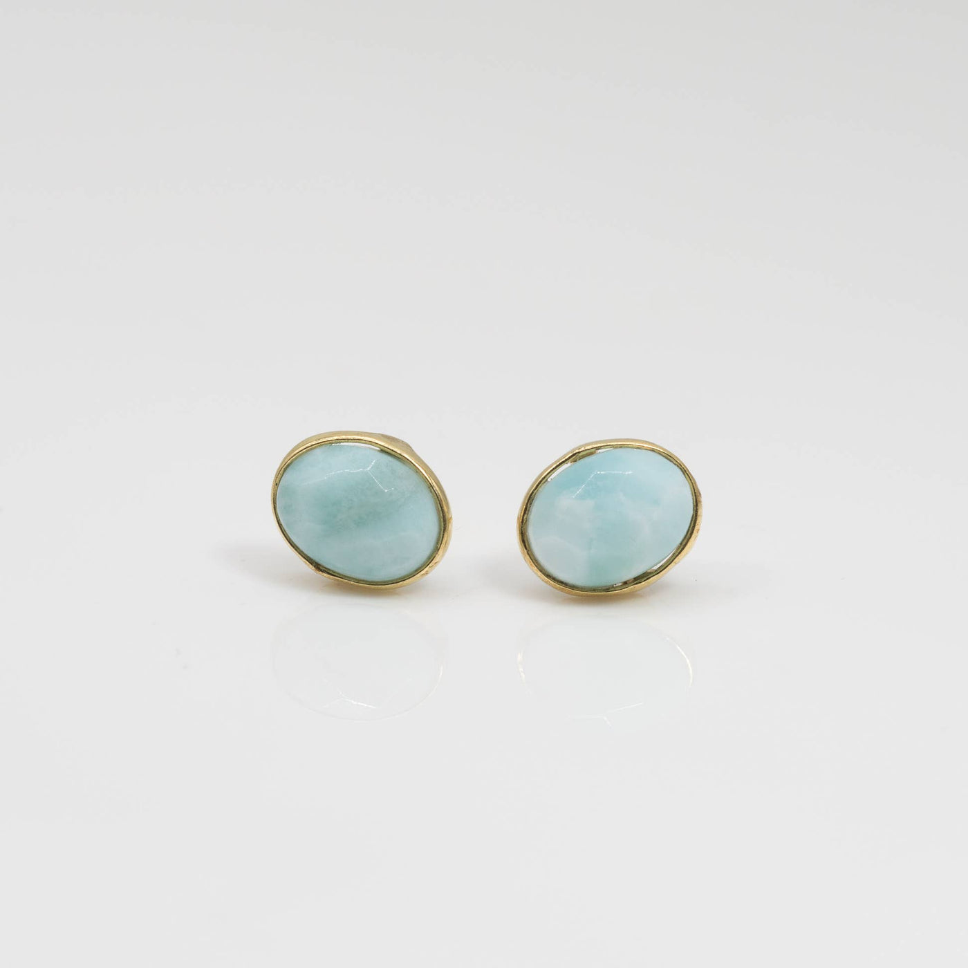 Larimar Studs: Oval