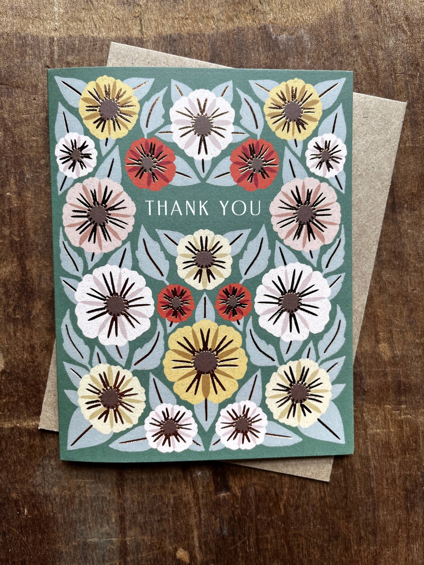 "Thank You," Foil Stamped Card