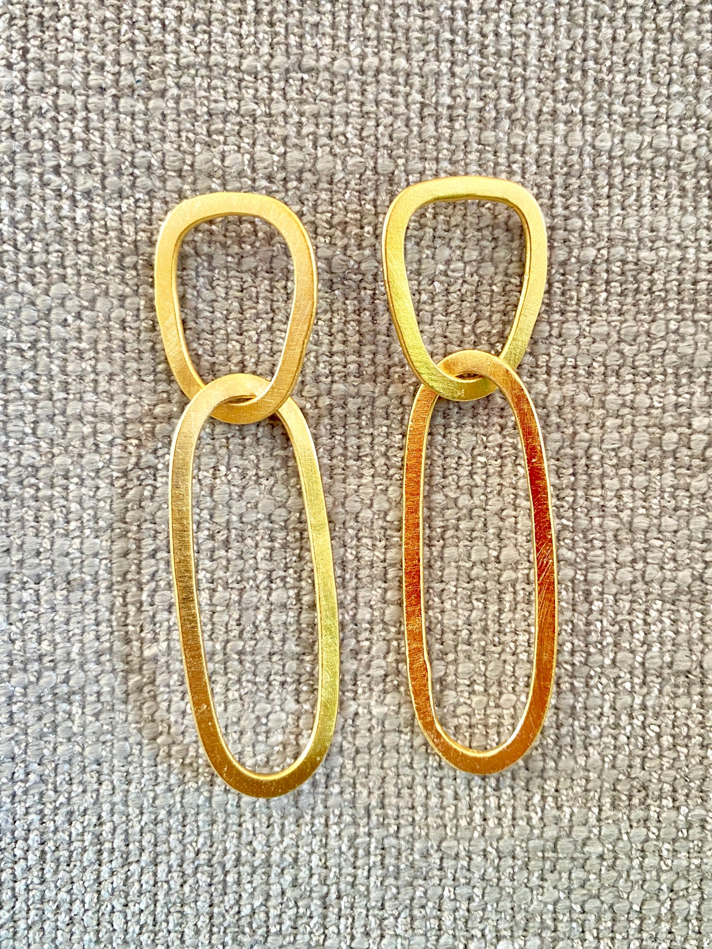 Gold Double Loop Earrings - Large