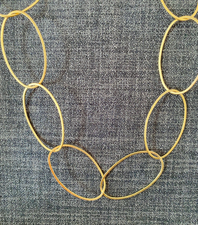 Gold Big Ovals Necklace - 18"