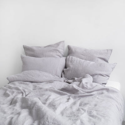 Linen Duvet Set: Light Grey