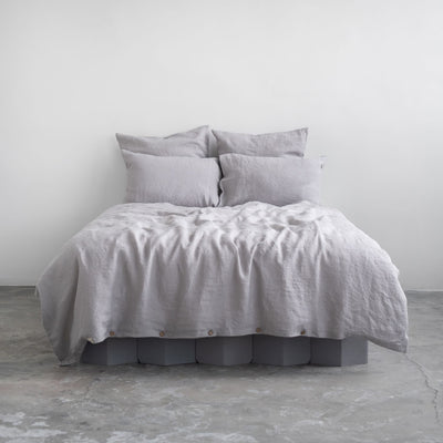 Linen Duvet Set: Light Grey