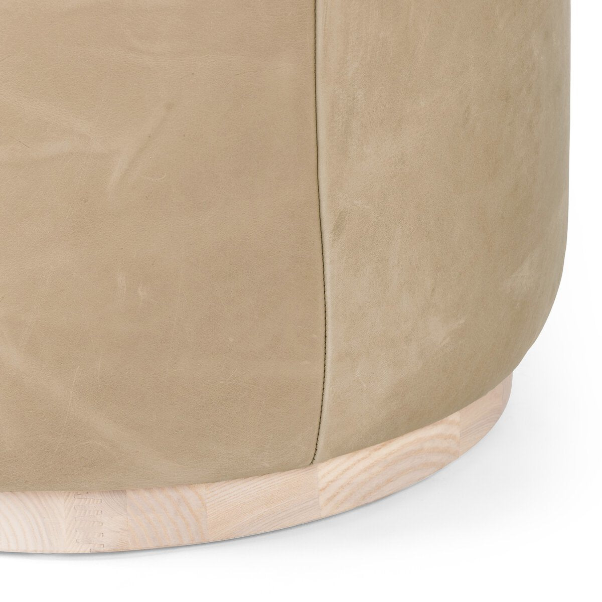 Scarborough Small Ottoman | Burlap