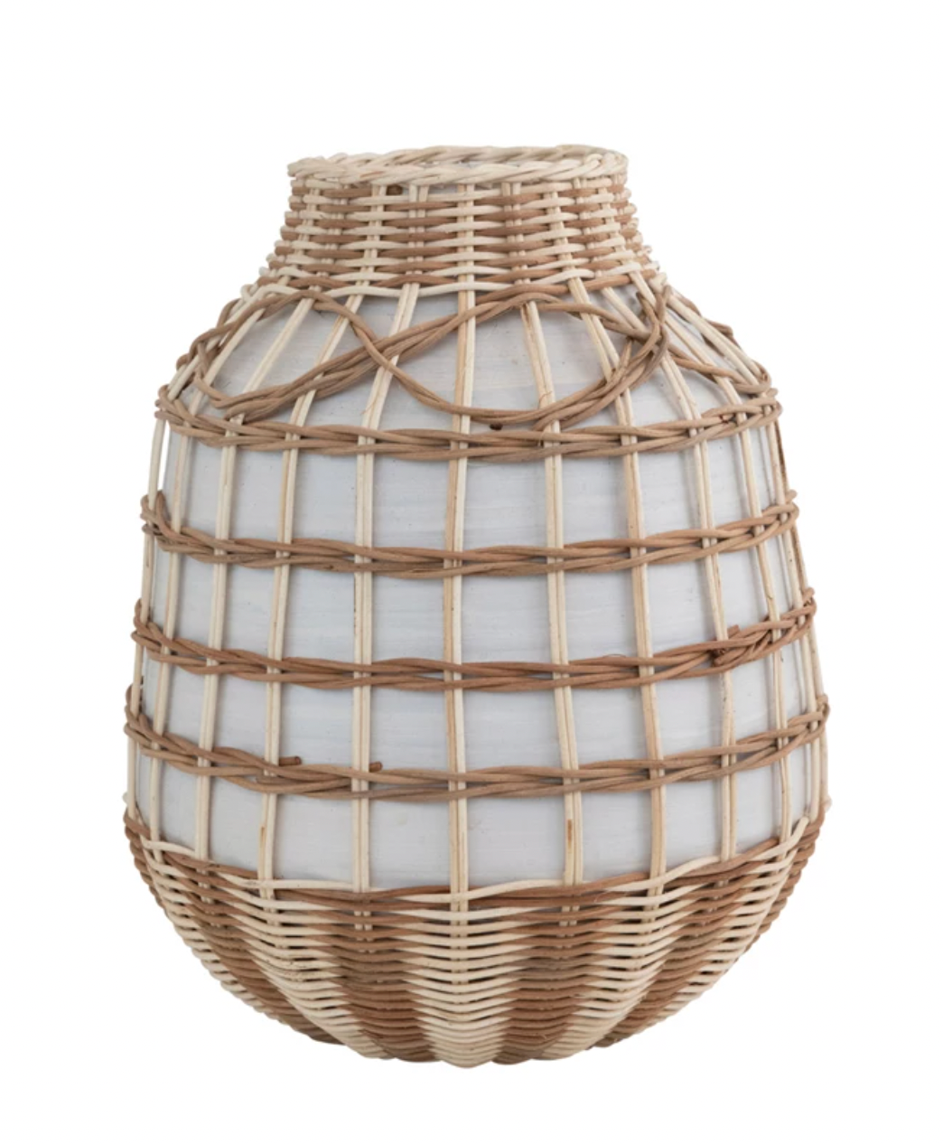 Seagrass and Bamboo Wrapped Vase