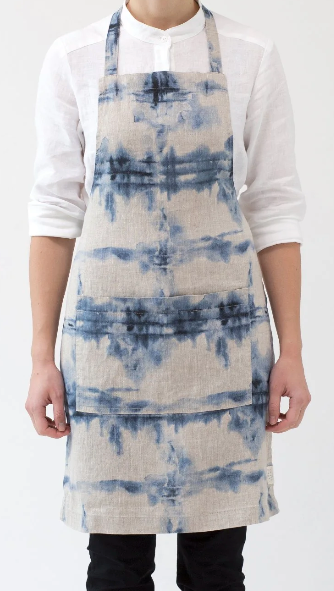Tie Dye on Natural Linen Daily Apron