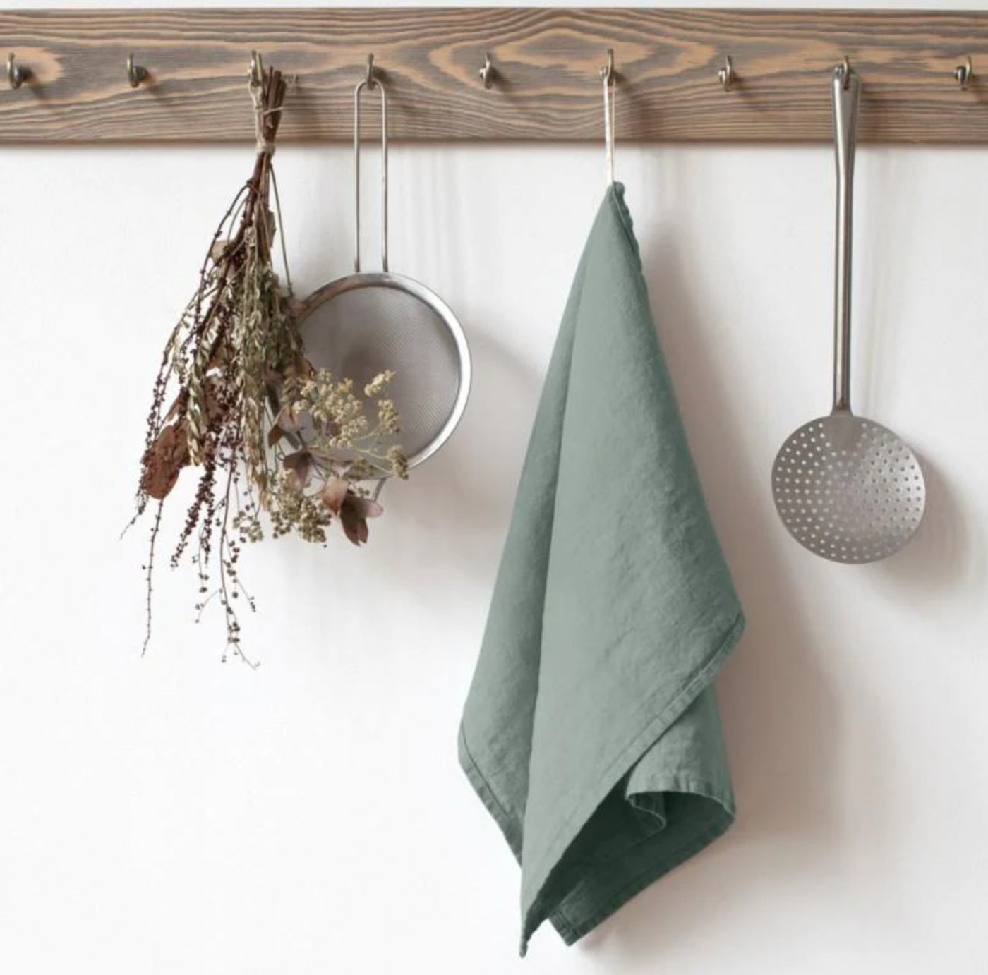 Linen Kitchen Towel: Green Milieu