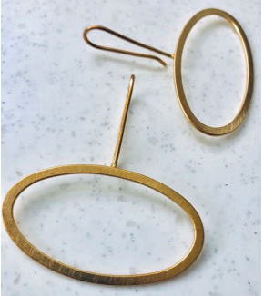 Gold Baguette Earring - Large