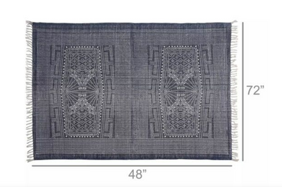 Indigo Batik Cotton Rug 4'x6'