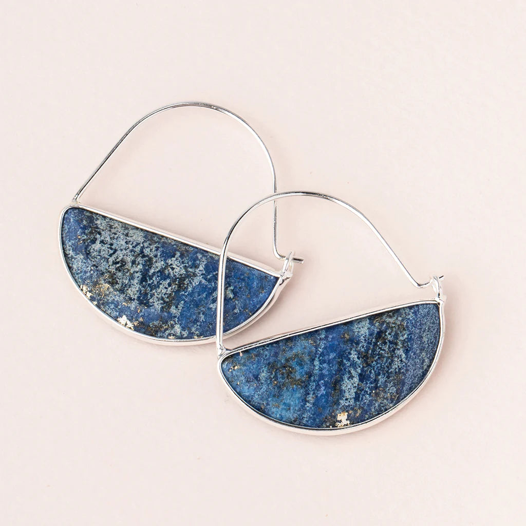 Stone Prism Earrings: Lapis & Silver