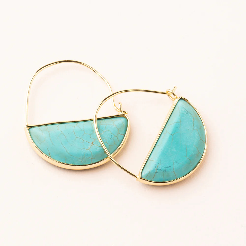 Stone Prism Earrings: Turquoise & Gold