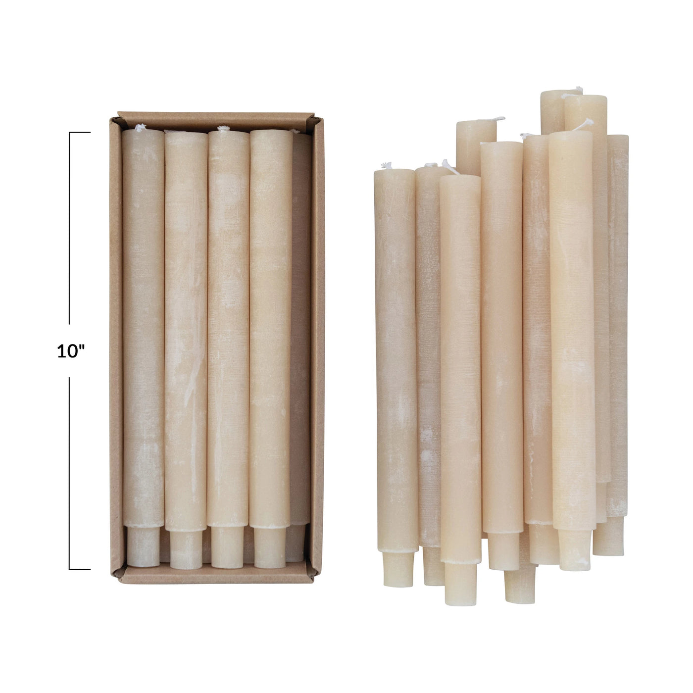 Unscented Cream Taper Candle 10" (S12)