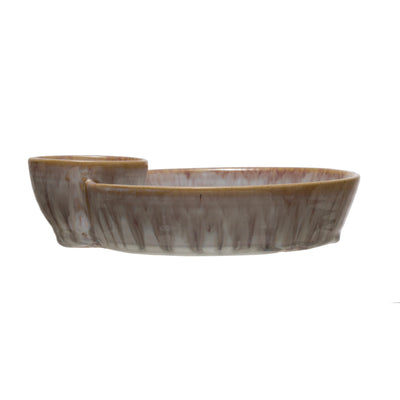 Stoneware Serving Dish with Mini Section