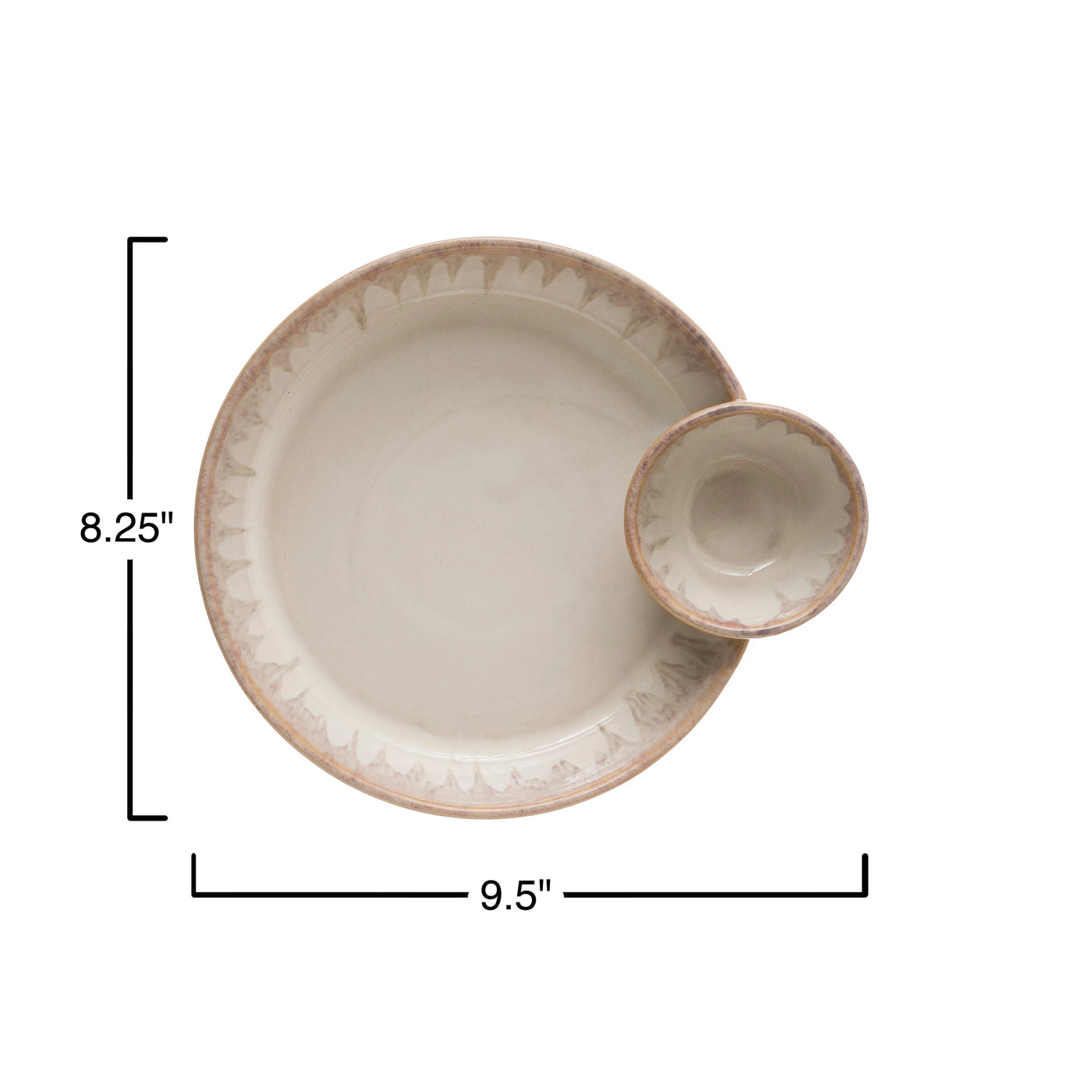 Stoneware Serving Dish with Mini Section
