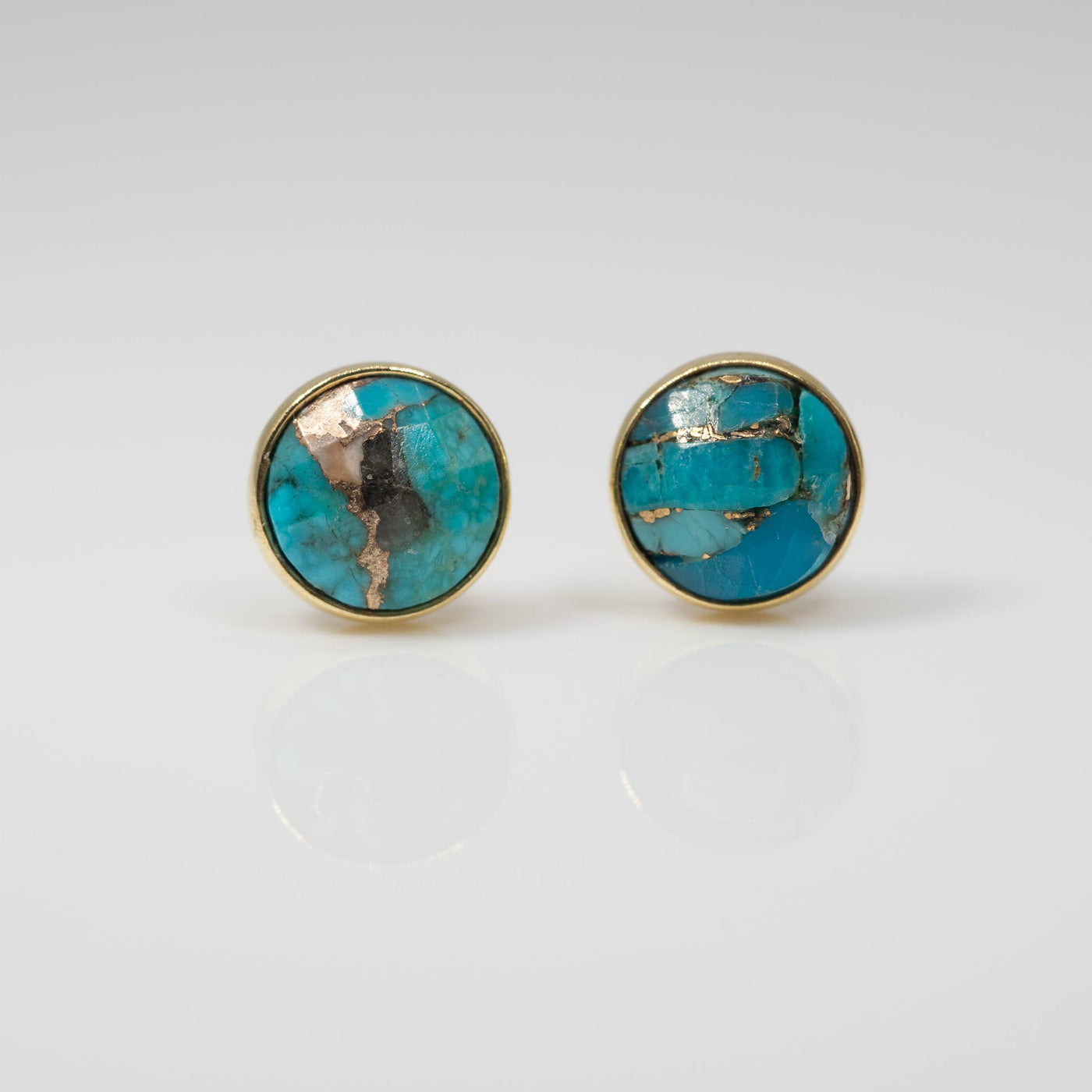 Mohave Turquoise Shell Studs: Blue/Orange