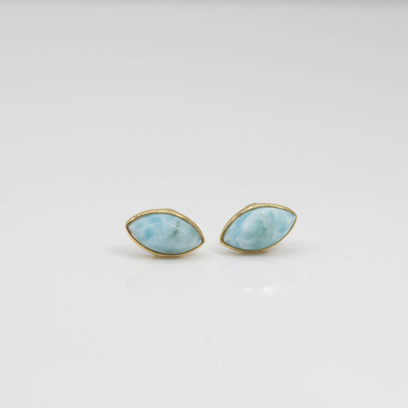 Larimar Studs: Oval