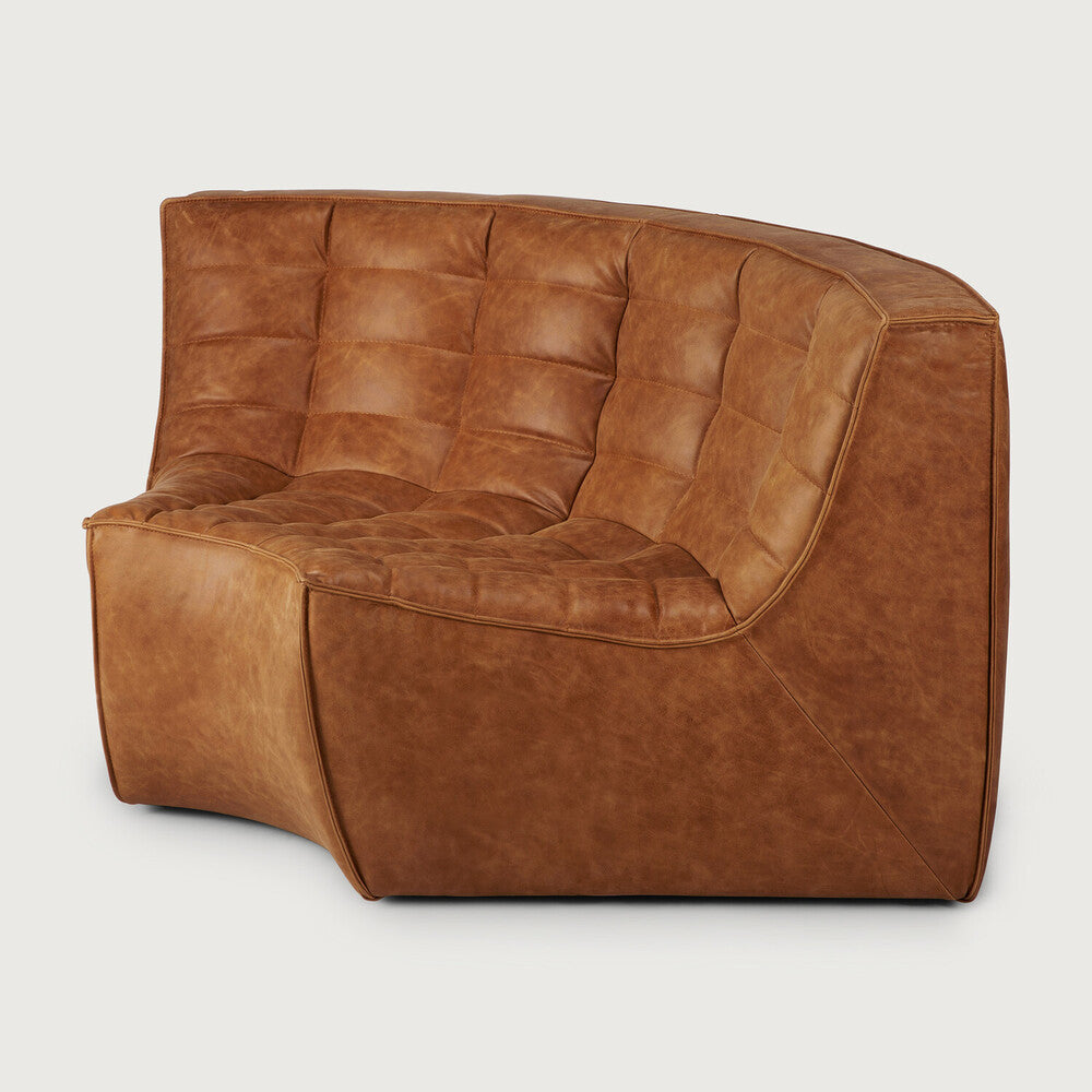 Modern Modular 90° Round Corner Leather Sofa